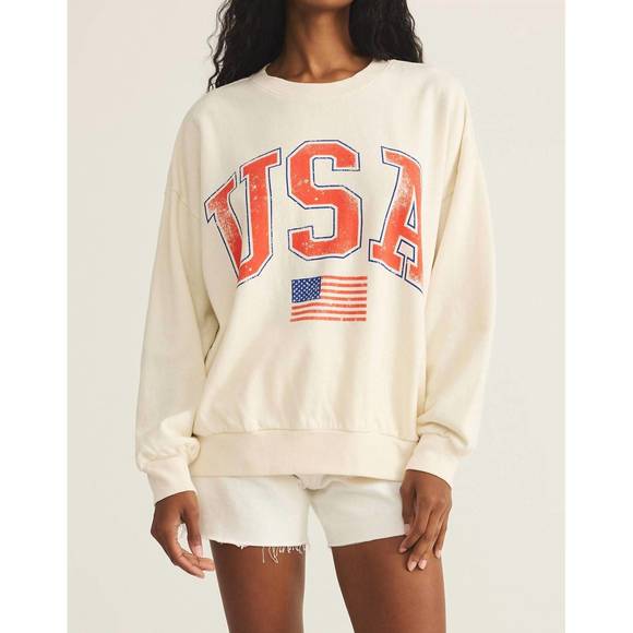 Z SUPPLY Sweaters - NEW Z SUPPLY flag sunday sweatshirt in sea salt